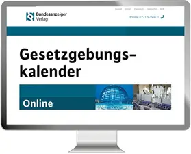  Gesetzgebungskalender - Online | Datenbank |  Sack Fachmedien