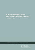 Goh |  Duality in Optimization and Variational Inequalities | Buch |  Sack Fachmedien