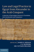 Keenan / Manning / Yiftach-Firanko |  Law and Legal Practice in Egypt from Alexander to the Arab Conquest: A Selection of Papyrological Sources in Translation, with Introductions and Comme | Buch |  Sack Fachmedien