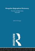 Krueger |  Mongolian Epigraphical Dictionary in Reverse Listing | Buch |  Sack Fachmedien