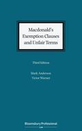 Anderson / Warner |  Macdonald's Exemption Clauses and Unfair Terms | Buch |  Sack Fachmedien
