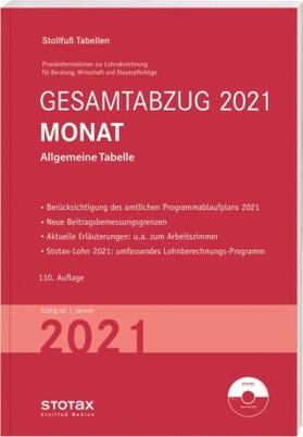 Tabelle, Gesamtabzug 2021 Monat | Buch | sack.de