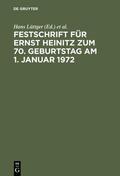 Lüttger / Hanau / Blei |  Festschrift für Ernst Heinitz zum 70. Geburtstag am 1. Januar 1972 | Buch |  Sack Fachmedien