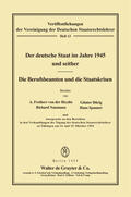 Der deutsche Staat im Jahre 1945 und seither. Die Berufsbeamten und die Staatskrisen | Buch |  Sack Fachmedien