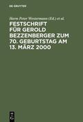 Mock / Westermann |  Festschrift für Gerold Bezzenberger zum 70. Geburtstag am 13. März 2000 | Buch |  Sack Fachmedien