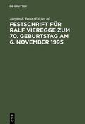 Baur / Jacobs / Lieb |  Festschrift für Ralf Vieregge zum 70. Geburtstag am 6. November 1995 | eBook | Sack Fachmedien