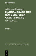 Staudinger / Keidel |  Handausgabe des Bürgerlichen Gesetzbuchs | eBook | Sack Fachmedien