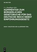 Staudinger |  Einleitung und Allgemeiner Theil | eBook | Sack Fachmedien