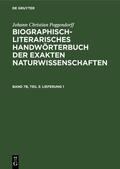 Poggendorff / Zaunick / Kühn |  Lieferung 1 | Buch |  Sack Fachmedien
