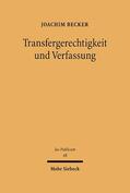 Becker |  Transfergerechtigkeit und Verfassung | Buch |  Sack Fachmedien