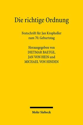 Hein / Baetge / Hinden | Die richtige Ordnung | Buch | sack.de