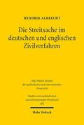 Albrecht |  Die Streitsache im deutschen und englischen Zivilverfahren | Buch |  Sack Fachmedien