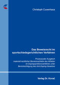 Cuvenhaus |  Das Beweisrecht im sportschiedsgerichtlichen Verfahren | Buch |  Sack Fachmedien
