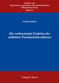 Babiak |  Die rechtsetzende Funktion des schlichten Parlamentsbeschlusses | Buch |  Sack Fachmedien