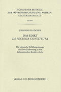 Platschek |  Platschek, J: Edikt De pecunia constituta | Buch |  Sack Fachmedien