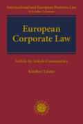 Kindler / Lieder |  European Corporate Law | Buch |  Sack Fachmedien