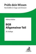 Köhler |  BGB Allgemeiner Teil | Buch |  Sack Fachmedien