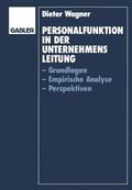 Wagner |  Personalfunktion in der Unternehmensleitung | Buch |  Sack Fachmedien