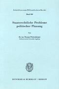 Würtenberger |  Staatsrechtliche Probleme politischer Planung. | Buch |  Sack Fachmedien