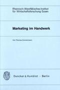 Zimmermann |  Marketing im Handwerk. | Buch |  Sack Fachmedien