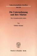 Krause |  Die Unternehmung und ihre Märkte. | Buch |  Sack Fachmedien