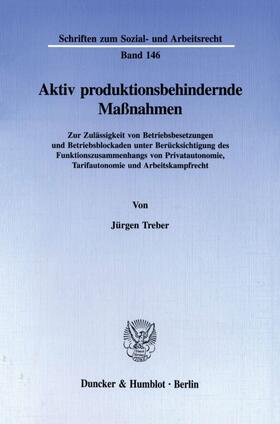 Treber | Aktiv produktionsbehindernde Maßnahmen. | Buch | sack.de