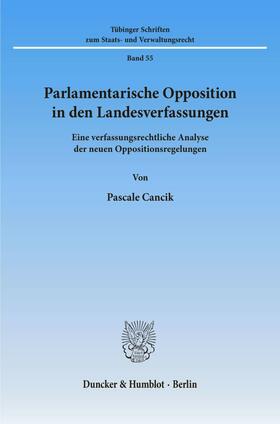 Cancik | Parlamentarische Opposition in den Landesverfassungen. | Buch | sack.de