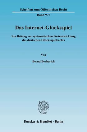 Berberich | Das Internet-Glücksspiel | Buch | sack.de