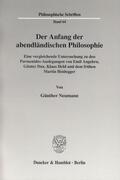 Neumann |  Der Anfang der abendländischen Philosophie | Buch |  Sack Fachmedien