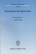 Vieweg |  Perspektiven des Sportrechts | Buch |  Sack Fachmedien