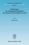Norba |  Norba, D: Rechtsfragen der Transplantationsmedizin | Buch |  Sack Fachmedien