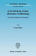 Müller |  § 216 StGB als Verbot abstrakter Gefährdung | Buch |  Sack Fachmedien