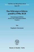 Ostermann |  Das Klärungsverfahren gemäß 1598a BGB. | Buch |  Sack Fachmedien
