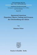 Weber |  Sponsored American Depositary Shares: Umfang und Grenzen der Gleichstellung mit Aktien | Buch |  Sack Fachmedien