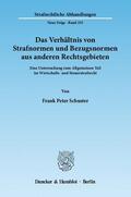 Schuster |  Das Verhältnis von Strafnormen und Bezugsnormen aus anderen Rechtsgebieten | Buch |  Sack Fachmedien