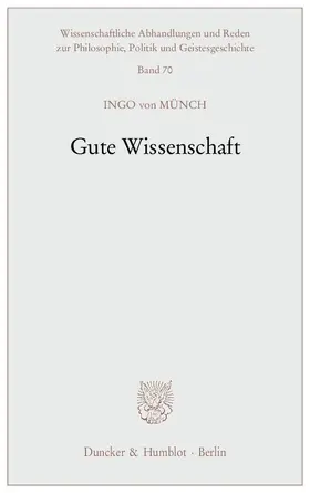 Münch |  Gute Wissenschaft | Buch |  Sack Fachmedien