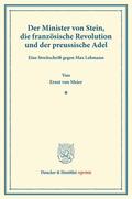 Meier |  Der Minister von Stein, die französische Revolution und der preussische Adel. | Buch |  Sack Fachmedien