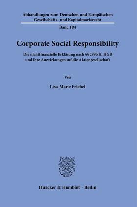 Friebel | Corporate Social Responsibility. | Buch | sack.de