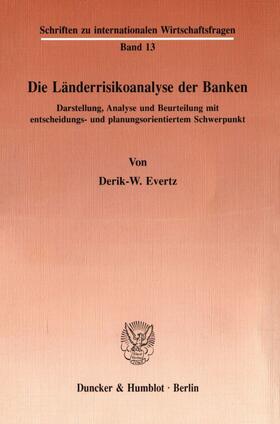 Evertz | Die Länderrisikoanalyse der Banken. | E-Book | sack.de