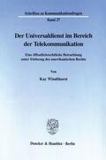 Windthorst |  Der Universaldienst im Bereich der Telekommunikation. | eBook | Sack Fachmedien