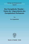 Uppenbrink |  Das Europäische Mandat - Status der Abgeordneten des Europäischen Parlaments | eBook | Sack Fachmedien