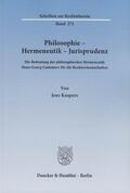 Kaspers |  Philosophie – Hermeneutik – Jurisprudenz | eBook | Sack Fachmedien