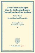  Neue Untersuchungen über die Wohnungsfrage in Deutschland und im Ausland. | eBook | Sack Fachmedien