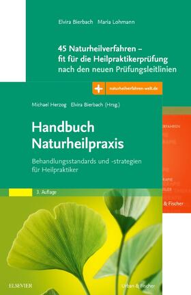 Bierbach / Herzog / Lohmann | Handbuch Naturheilpraxis + 45 Naturheilverfahren - fit für die Heilpraktikerprüfung, Set | Buch | sack.de