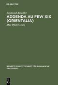 Arveiller / Pfister |  Addenda au FEW XIX (Orientalia) | Buch |  Sack Fachmedien