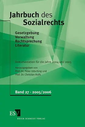 Wannagat / Udsching / Gitter |  Jahrbuch des Sozialrechts  
Dokumentation für die Jahre 2004/2005 | Buch |  Sack Fachmedien
