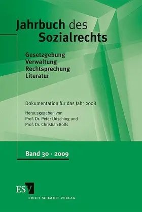 Wannagat / Udsching / Gitter |  Jahrbuch des Sozialrechts
Dokumentation für das Jahr 2008 | Buch |  Sack Fachmedien
