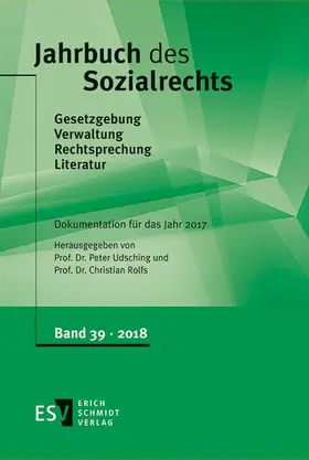 Udsching / Wannagat / Rolfs |  Jahrbuch des SozialrechtsDokumentation für das Jahr 2017 | Buch |  Sack Fachmedien