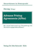 Herzig |  Advance Pricing Agreements (APAs) | Buch |  Sack Fachmedien