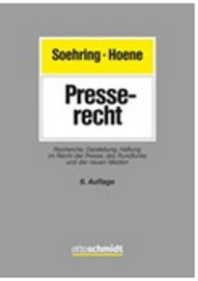 Soehring / Hoene | Presserecht | Buch | sack.de